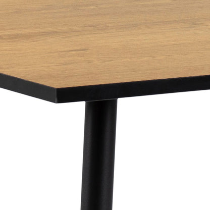 Wilma Small Dining Table in Oak & Black Legs 80x80cm