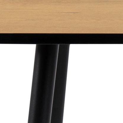Wilma Small Dining Table in Oak & Black Legs 80x80cm