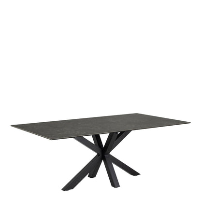 Heaven Dining Table with Ceramic Black Top 200x75.5cm
