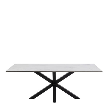 Heaven Dining Table with Ceramic White Top 200x75.5cm