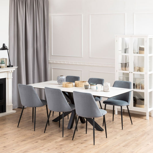 Heaven Dining Table with Ceramic White Top 200x75.5cm