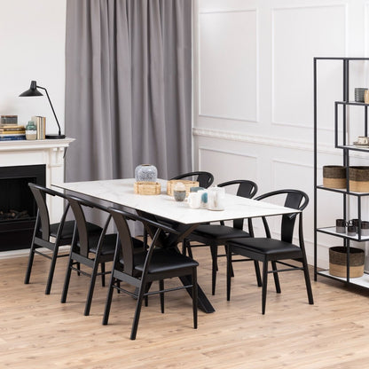 Heaven Dining Table with Ceramic White Top 200x75.5cm