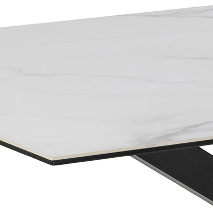 Heaven Dining Table in Ceramic White 160x90cm