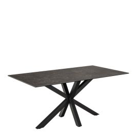 Heaven Dining Table in Ceramic Black Top 160x90cm