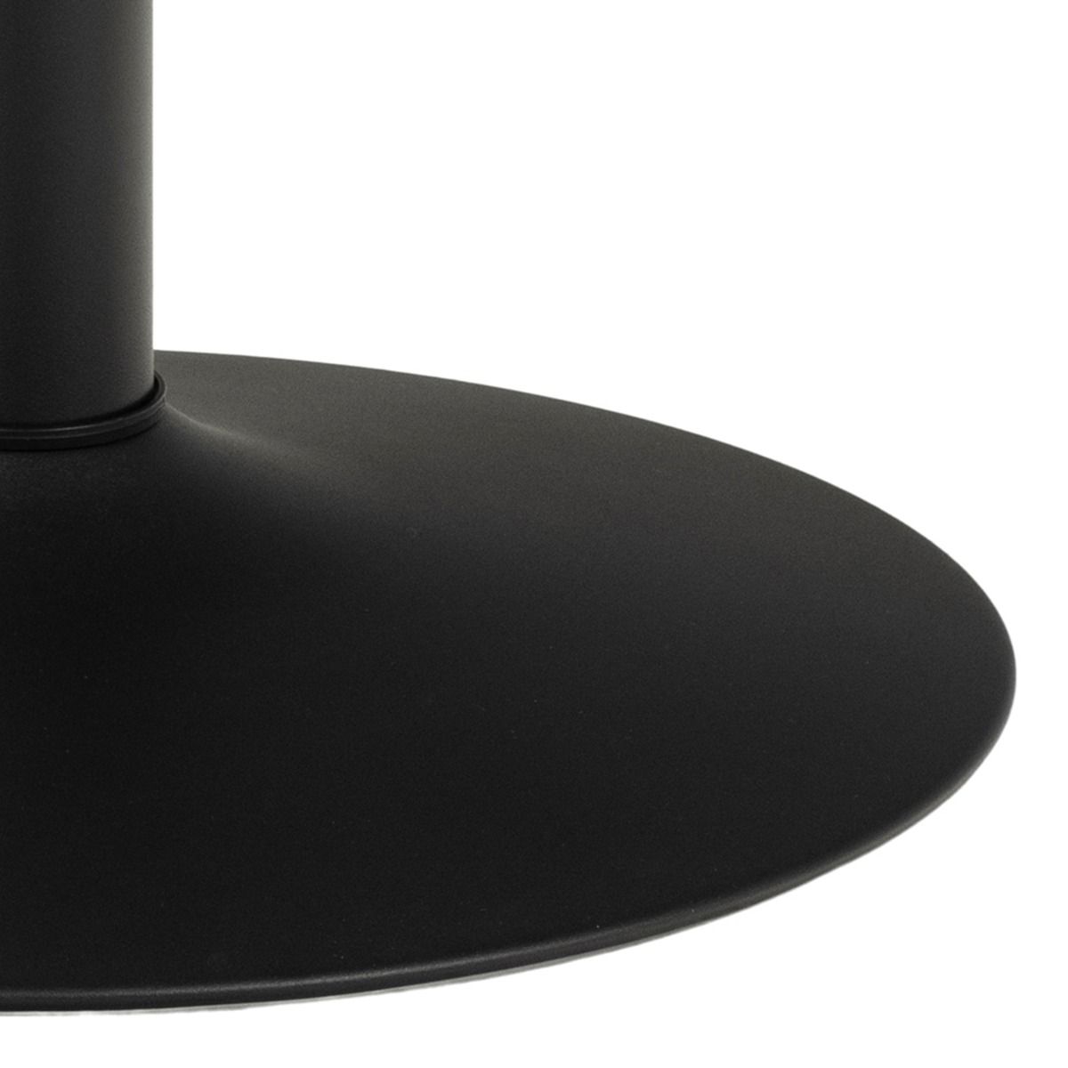 Ibiza Round Dining Table with Black Top and Matt Black Base 110x74cm