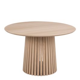 Christo Round Dining Table in White pigmented Oak