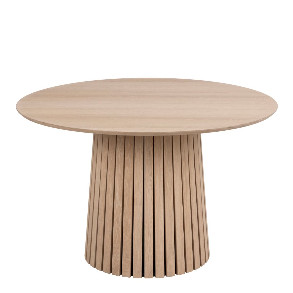 Christo Round Dining Table in White pigmented Oak