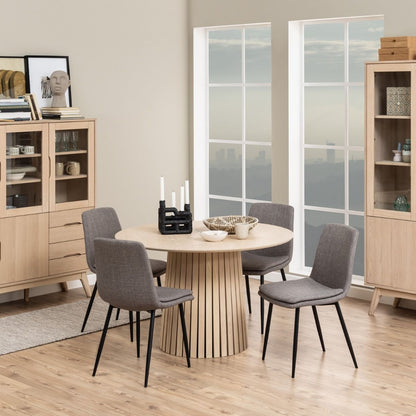 Christo Round Dining Table in White pigmented Oak