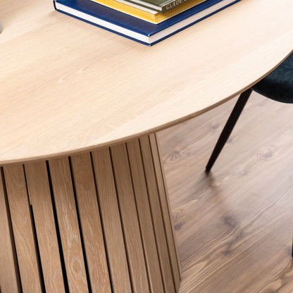 Christo Round Dining Table in White pigmented Oak