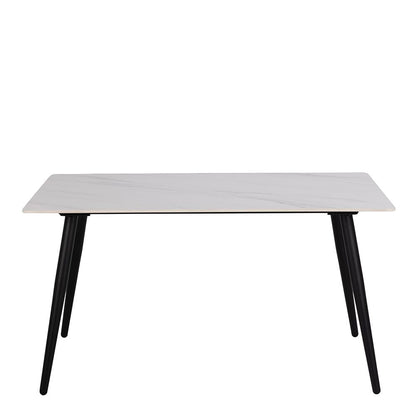 Wicklow Ceramic Dining Table in White 140x80cm