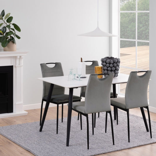 Wicklow Ceramic Dining Table in White 140x80cm
