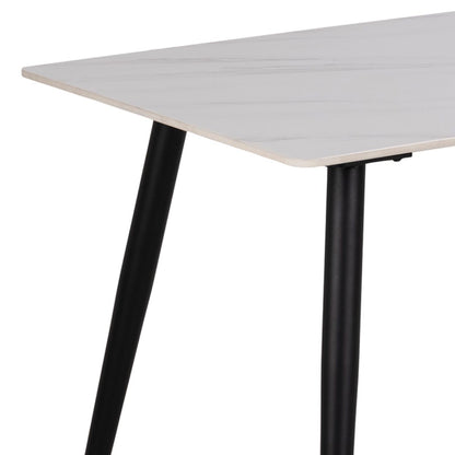 Wicklow Ceramic Dining Table in White 140x80cm