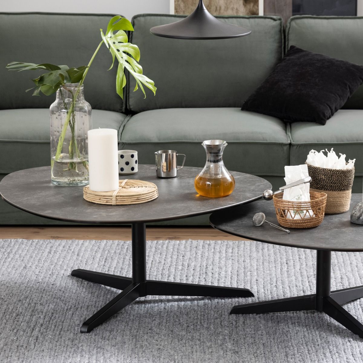 Barnsley Black Ceramic Coffee Table 100x95x41 cm