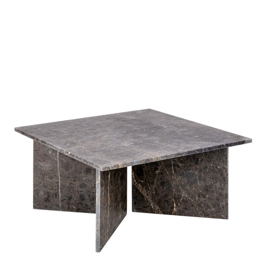 Vega Square Coffee Table with Marron Marble Top 90cm