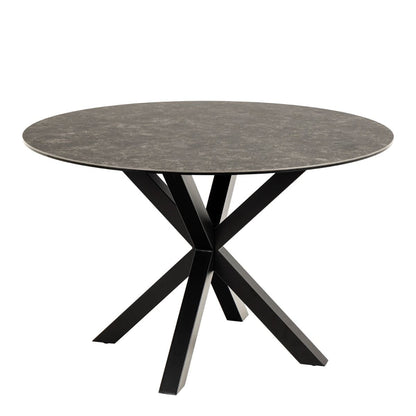 Heaven Round Dining Table with Ceramic Black Top 119cm