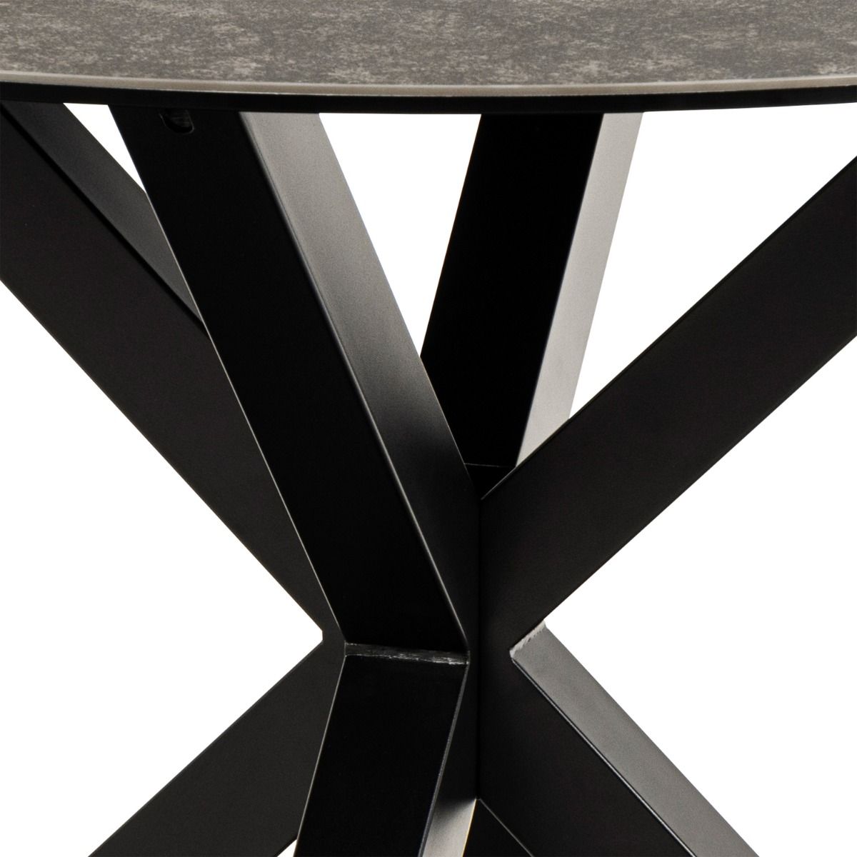 Heaven Round Dining Table with Ceramic Black Top 119cm