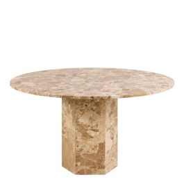 Naxos Round Dining Table in Brown Marble 130x130cm