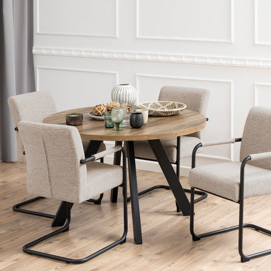 Zalida Round Dining Table in Oak 210x120cm