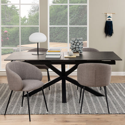 Heaven Extendable Dining Table with Ceramic Black Top 200–240cm