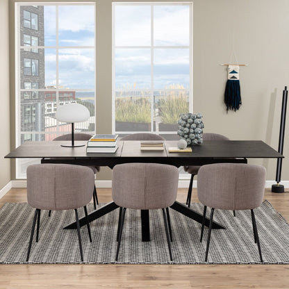 Heaven Extendable Dining Table with Ceramic Black Top 200–240cm