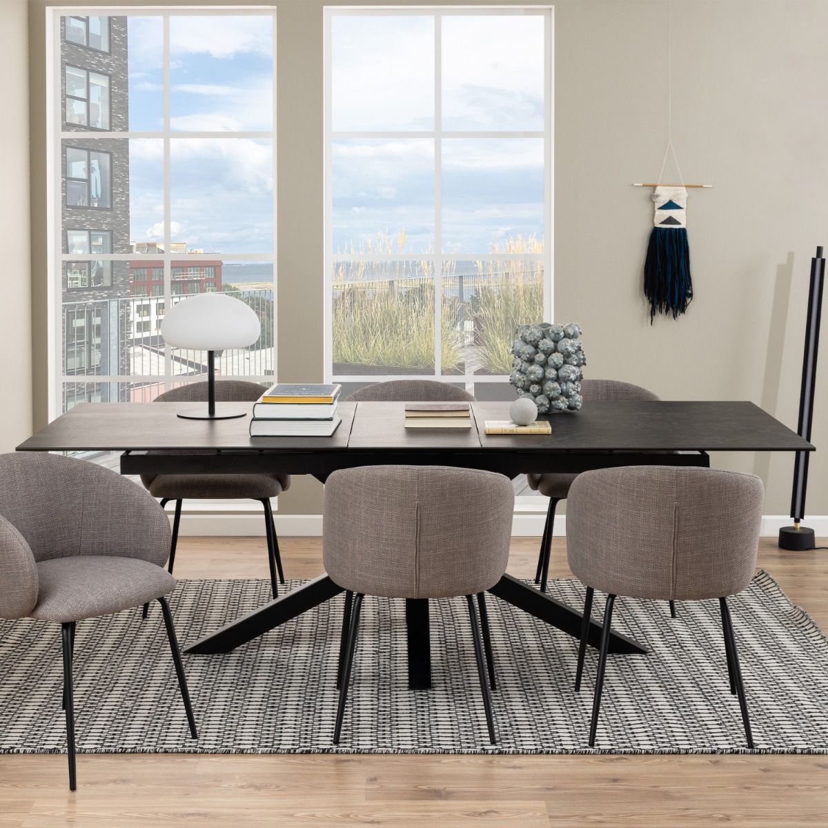 Heaven Extendable Dining Table with Ceramic Black Top 200–240cm