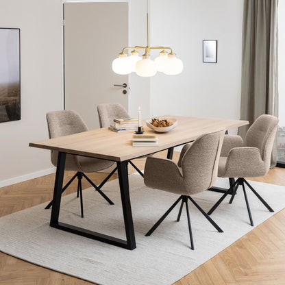 Malika Dining Table in White Oak and Black 220x75cm