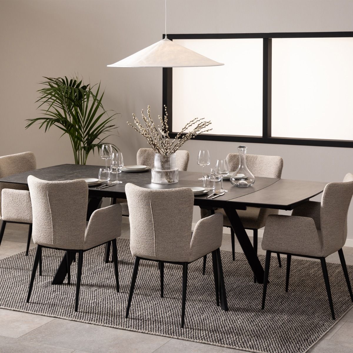 Blackburn Ceramic Dining Table in Black