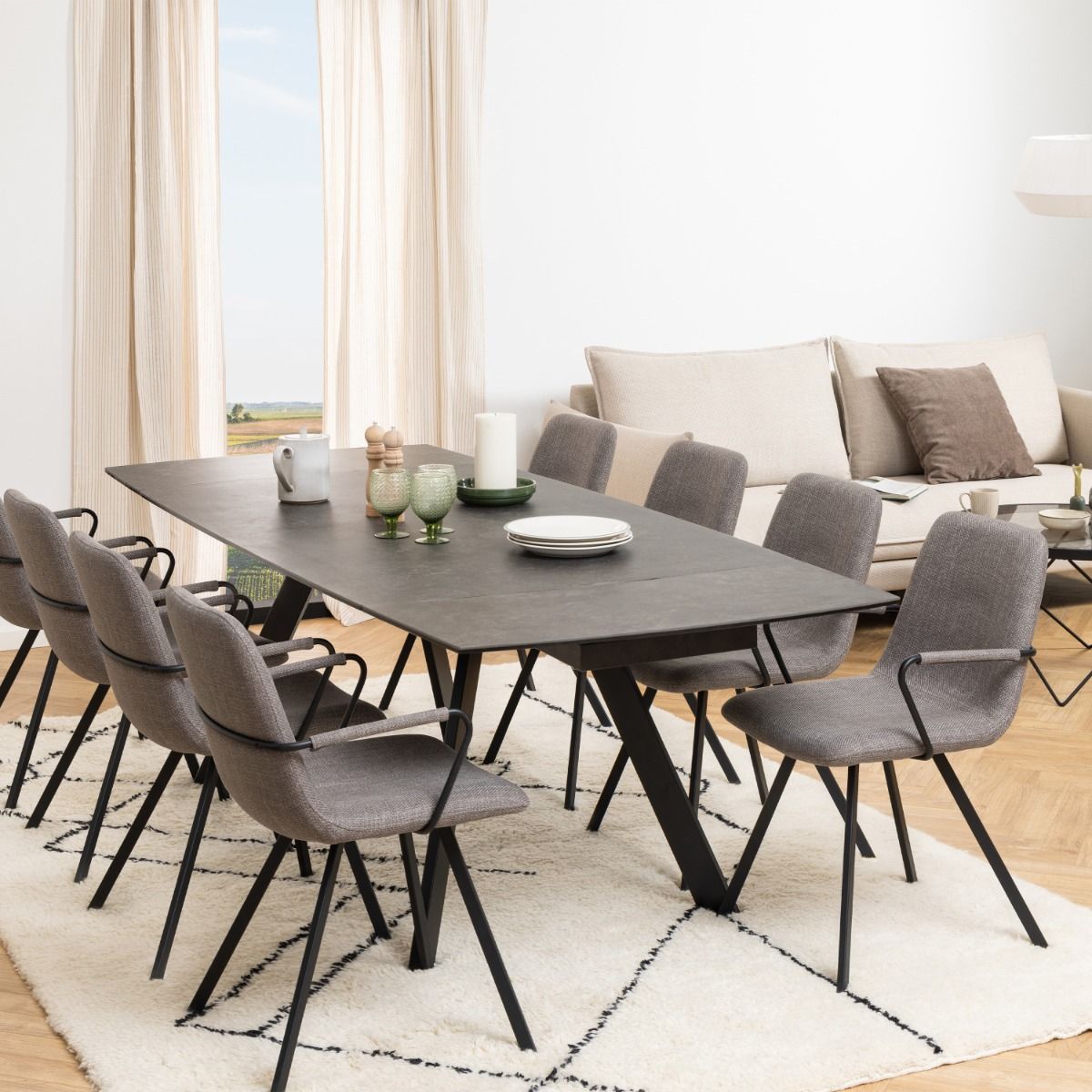 Blackburn Ceramic Dining Table in Black