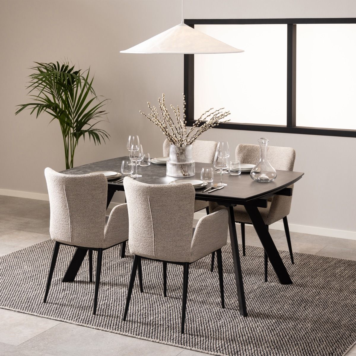 Blackburn Ceramic Dining Table in Black
