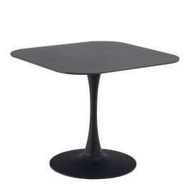 Malta Ceramic Square Dining Table in Black 90x75cm