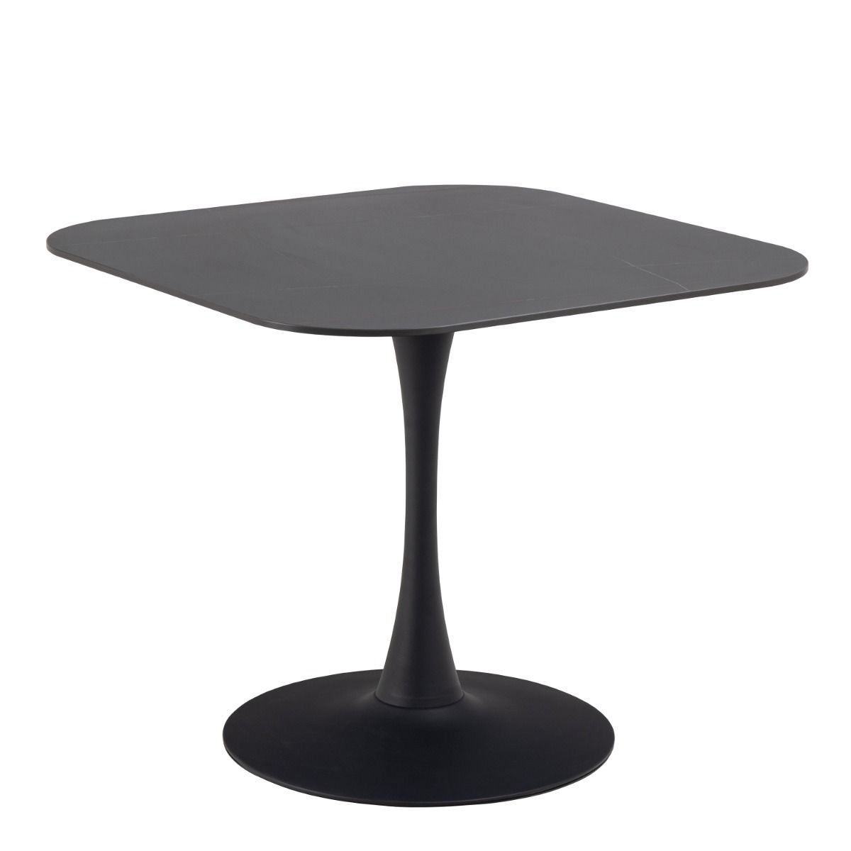 Malta Ceramic Square Dining Table in Black 90x75cm