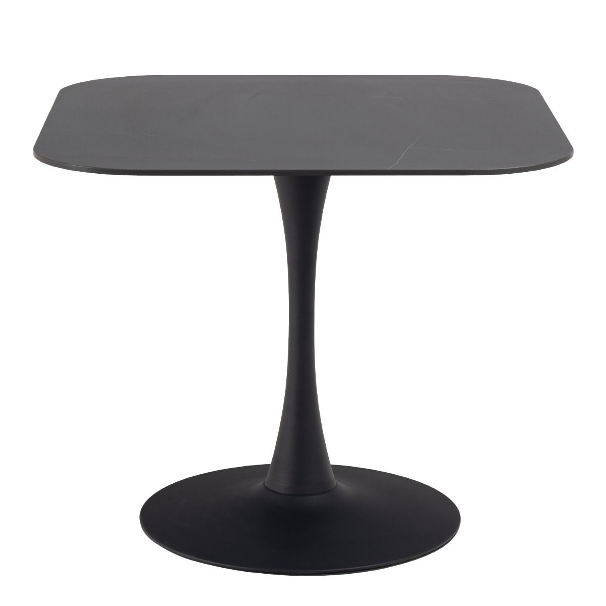 Malta Ceramic Square Dining Table in Black 90x75cm