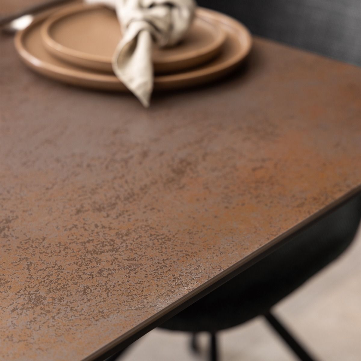 Heaven Extendable Dining Table with Ceramic Rusty Brown Top 168–210cm