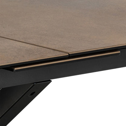 Heaven Extendable Dining Table with Ceramic Rusty Brown Top 200–240cm
