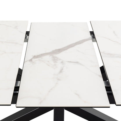 Heaven Extendable Dining Table with Ceramic White Top 168–210cm