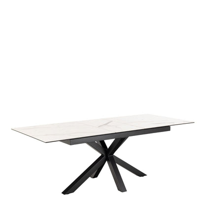 Heaven Extendable Dining Table with Ceramic White Top 168–210cm