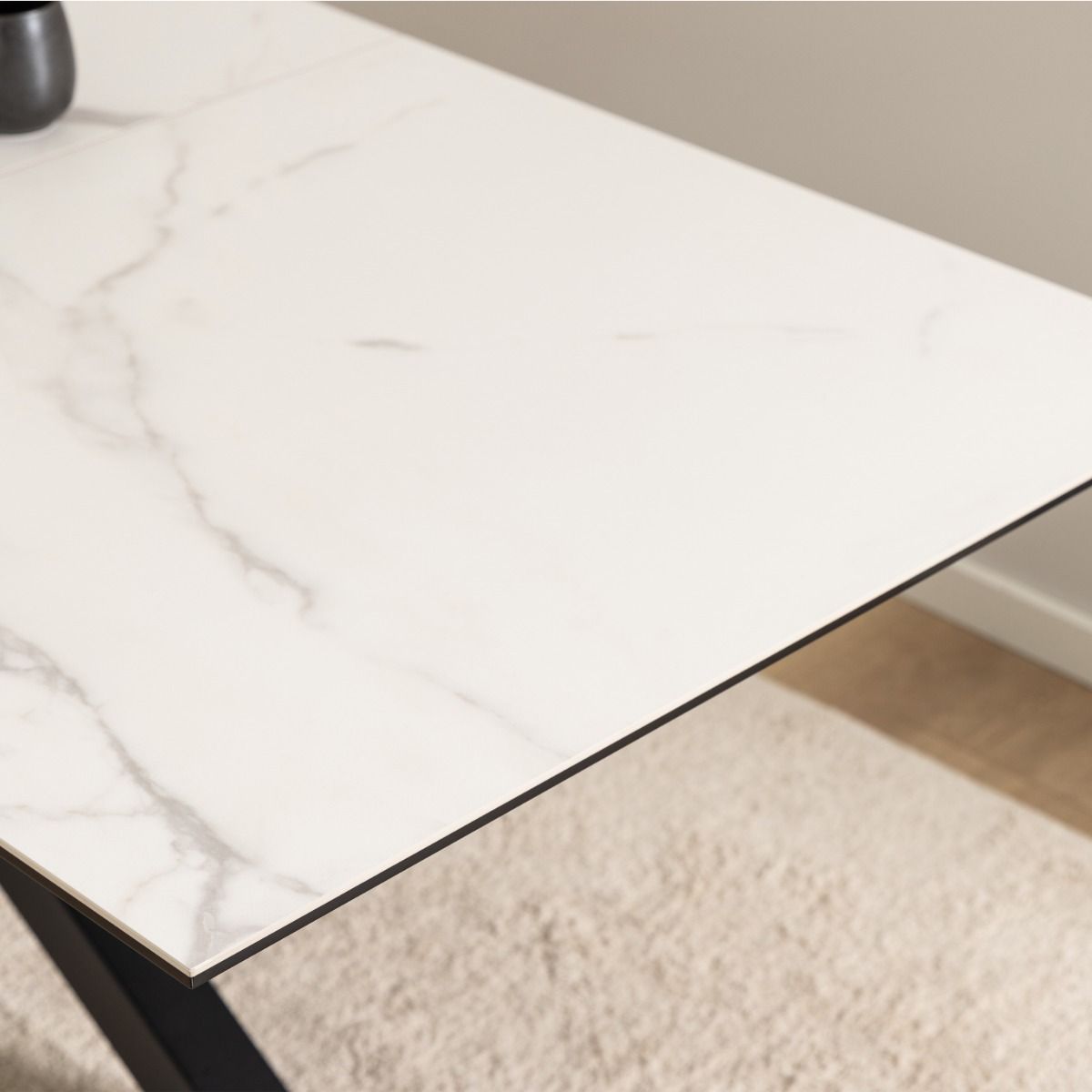Heaven Extendable Dining Table with Ceramic White Top 168–210cm