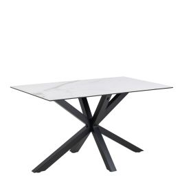 Heaven Dining Table with Ceramic White Top 135x75.5cm