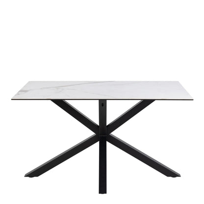 Heaven Dining Table with Ceramic White Top 135x75.5cm