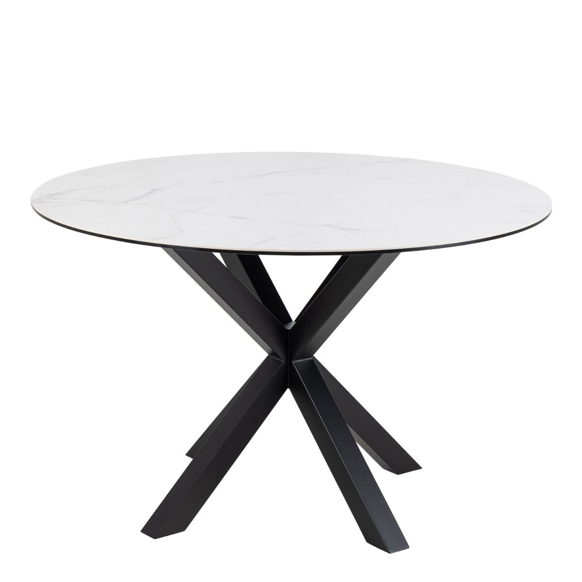Heaven Round Dining Table with Ceramic White Top 119cm