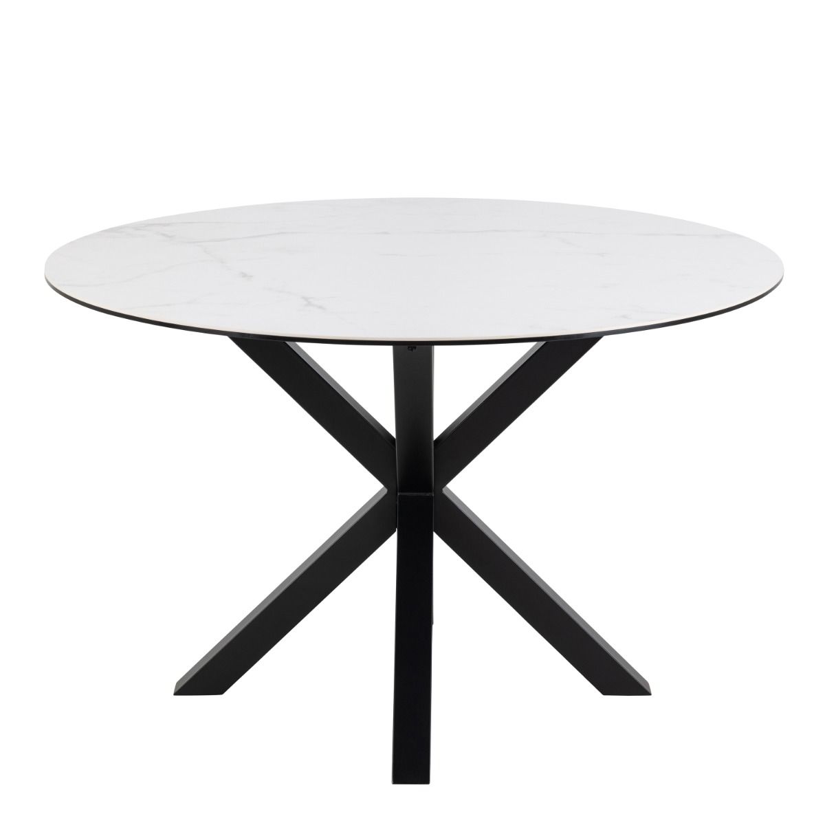Heaven Round Dining Table with Ceramic White Top 119cm