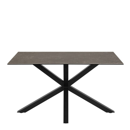 Heaven Dining Table with Ceramic Black Top 135x75.5cm