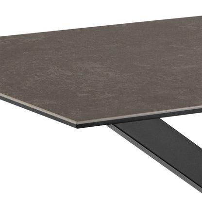 Heaven Dining Table with Ceramic Black Top 135x75.5cm