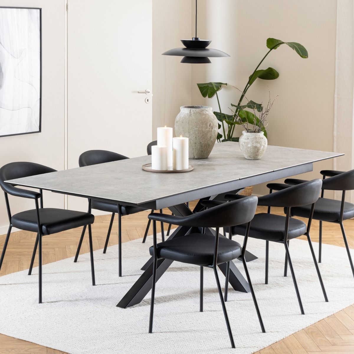 Heaven Extendable Dining Table with Ceramic Grey Top 200–240cm