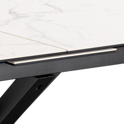 Heaven Extendable Dining Table with Ceramic White Top 200 to 240cm