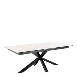 Heaven Extendable Dining Table with Ceramic White Top 200 to 240cm