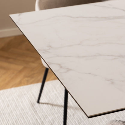 Heaven Extendable Dining Table with Ceramic White Top 200 to 240cm