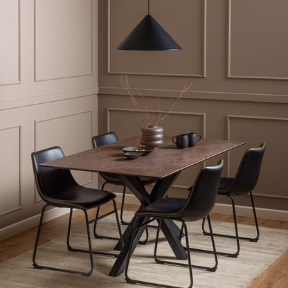 Heaven Dining Table in Ceramic Rusty Brown 160x90cm