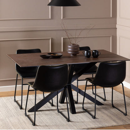 Heaven Dining Table in Ceramic Rusty Brown 160x90cm
