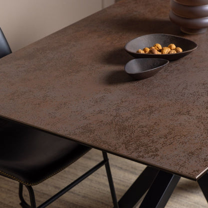 Heaven Dining Table in Ceramic Rusty Brown 160x90cm